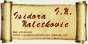 Isidora Maletković vizit kartica